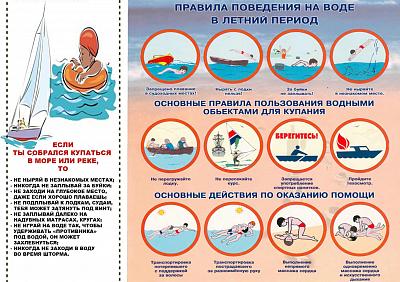 Правила поведения на воде в летний период 